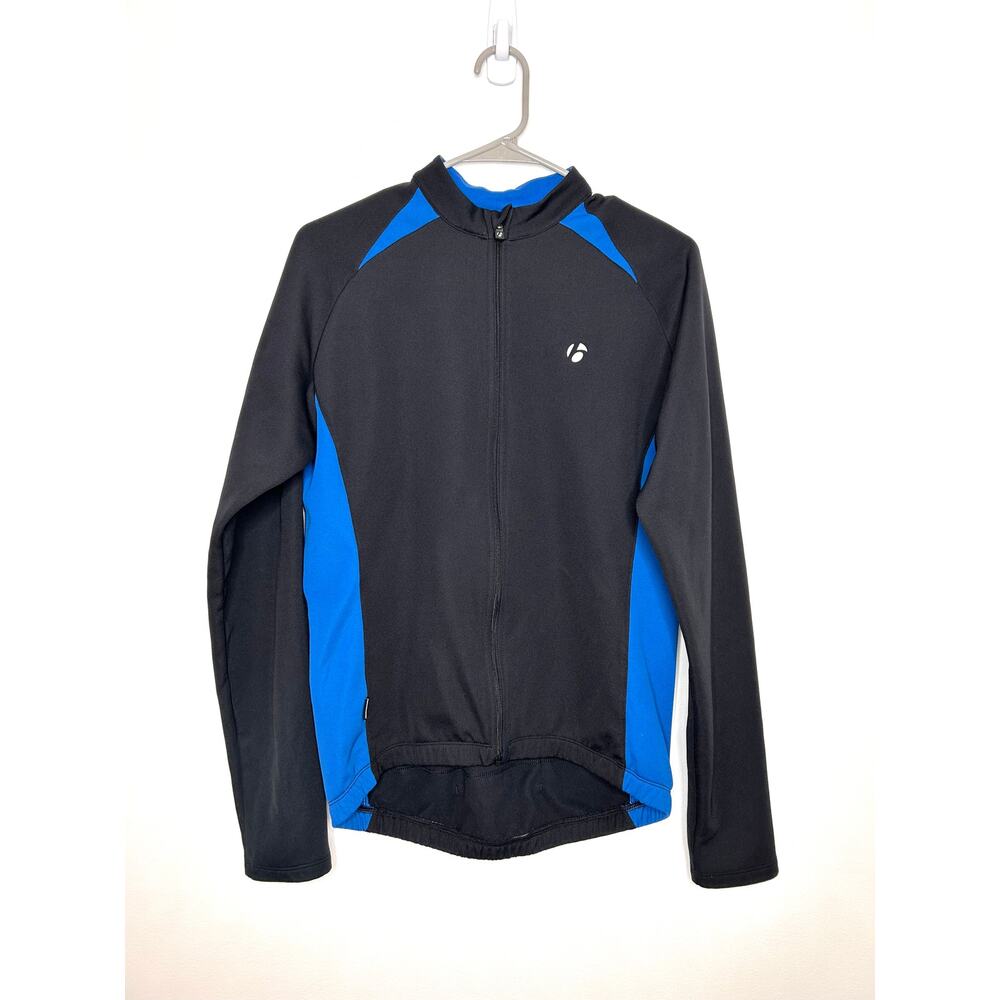 Bontrager Race LS Thermal Jersey Men's M Zip Up Black Blue Cycling Pockets